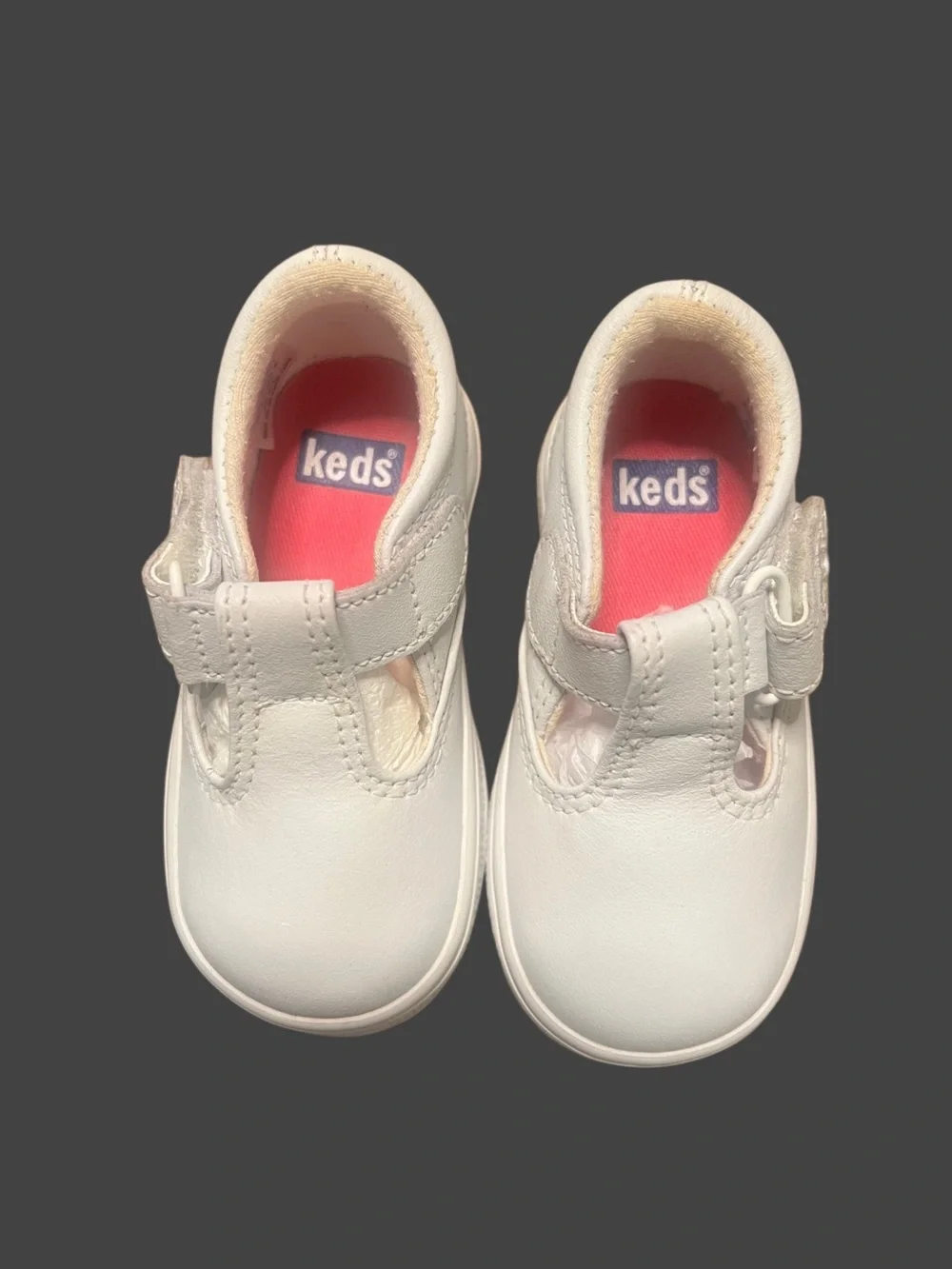 Keds White Leather Kids Mary Jane Sneakers Sz 4